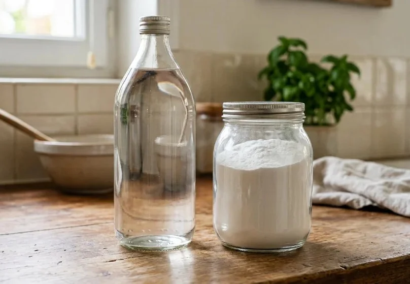 Bicarbonate de soude et vinaigre blanc